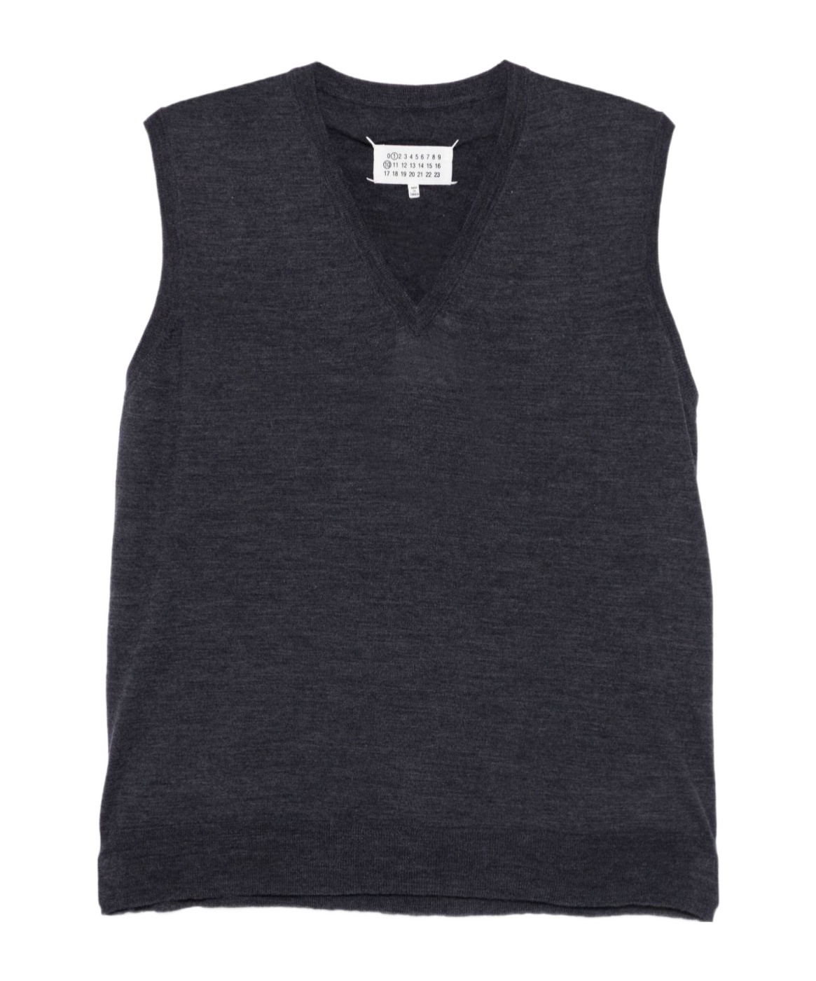 Maison Margiela V-neck Wool Vest In Black