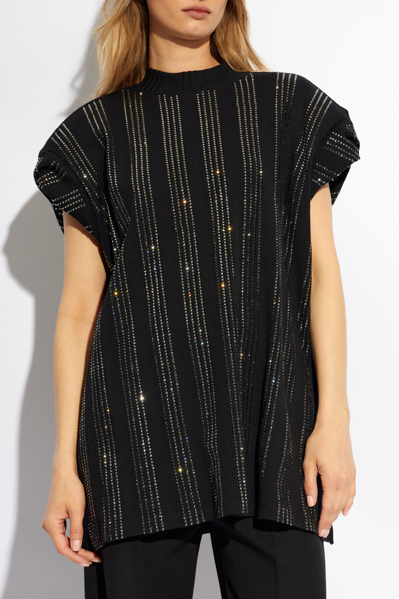 Attico Crystal Cotton T-shirt - Women's - Cotton In Black