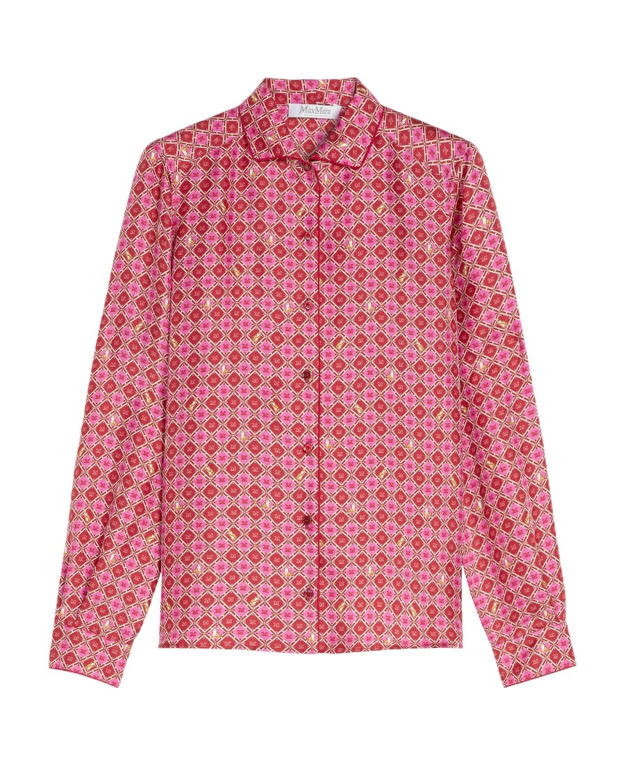 Max Mara Printed Silk Shirt In Pink