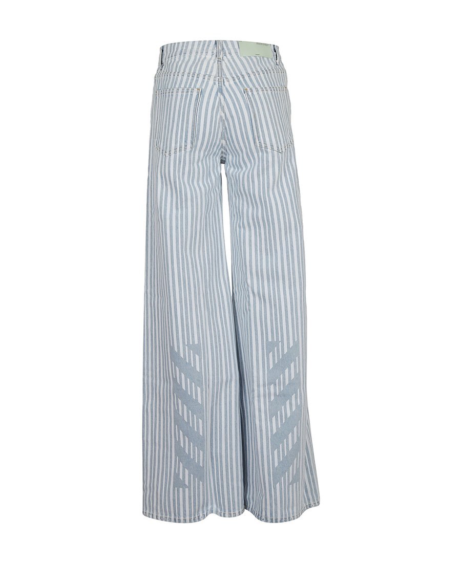 Off-white Off White Striped Palazzo Pants In White