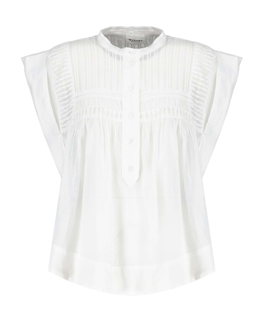 Shop Isabel Marant Étoile Leaza Cotton Voile Top In White