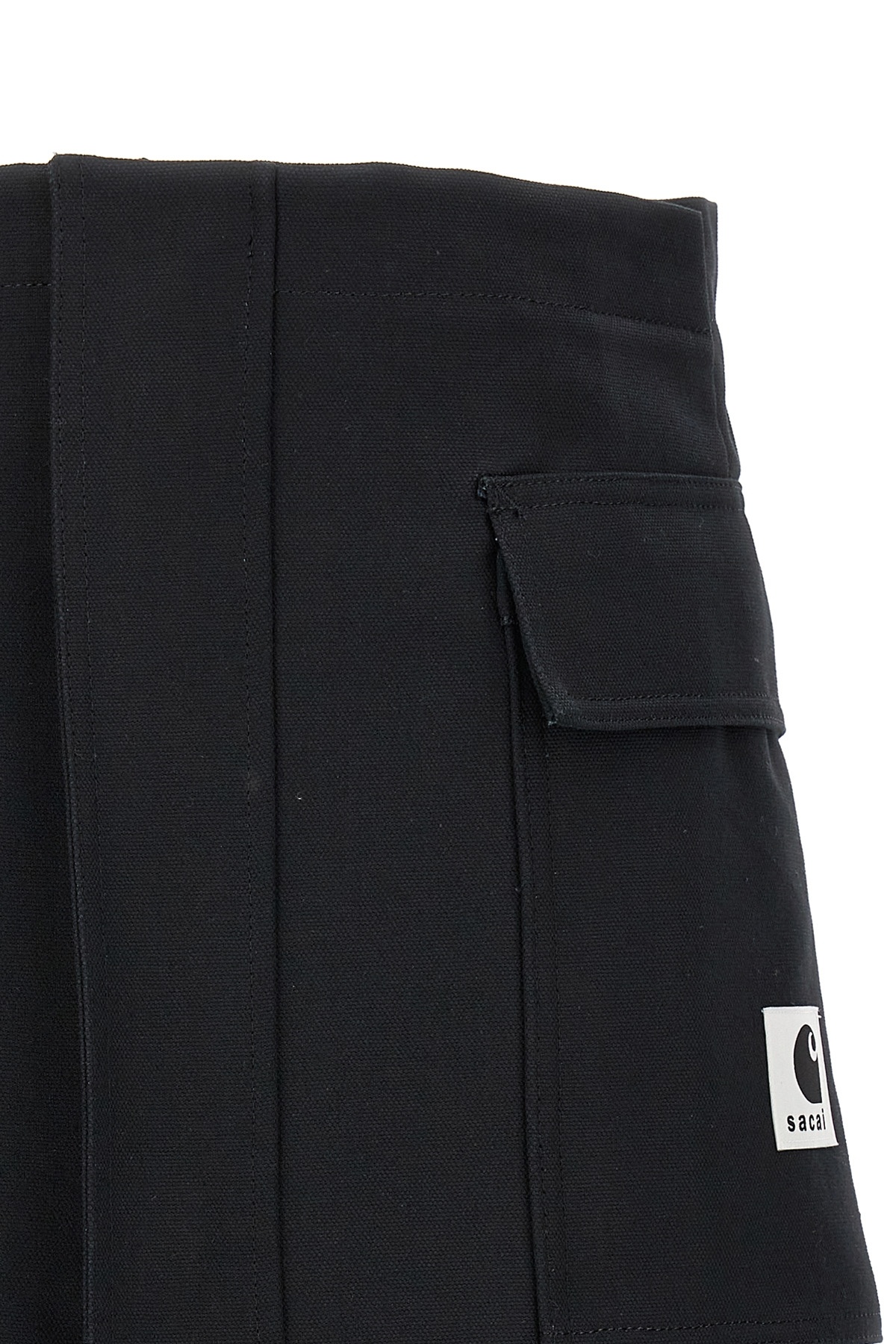 Sacai X Carhartt Work In Progress Logo Logo Shorts In Black