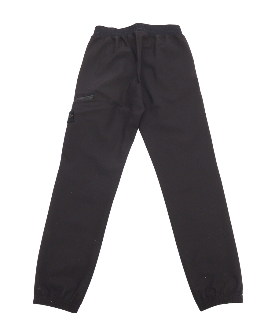 Stone Island Compass-patch Cotton Track Pants In Black