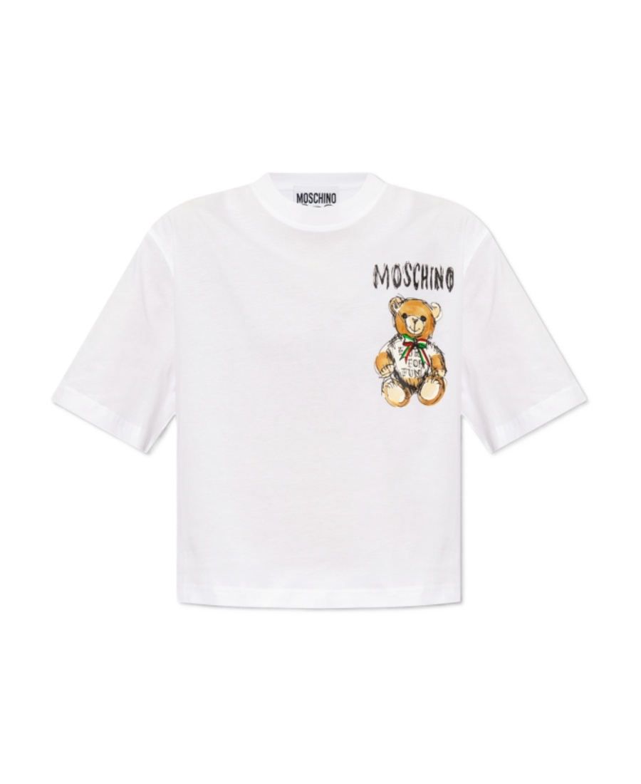 Moschino Teddy Bear-print Cotton T-shirt In White