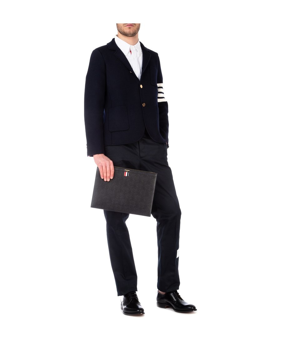 Thom Browne Medium Document Holder With Iconic Logo In Black