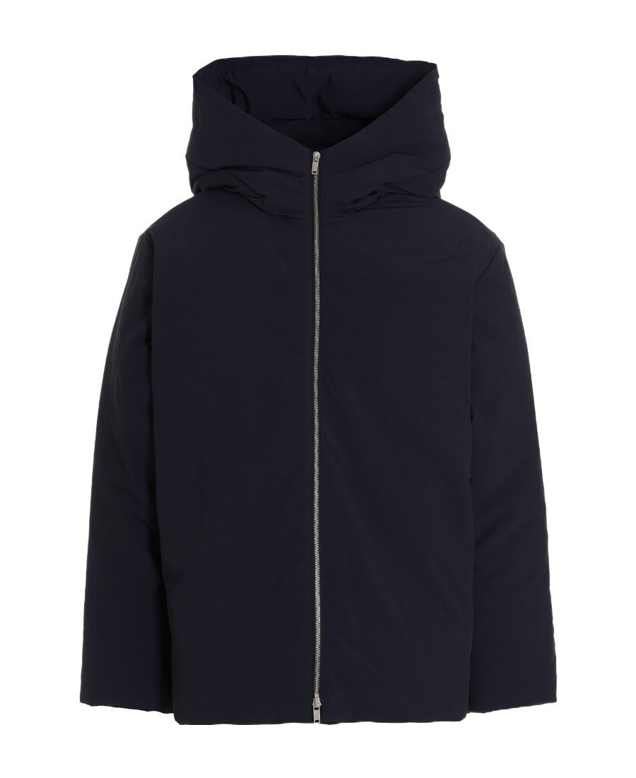 Jil Sander Padded Hooded Jacket Adjustable Hem In Black