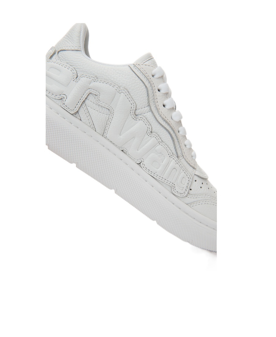 Alexander Wang Logo-embossed Leather Sneakers In White