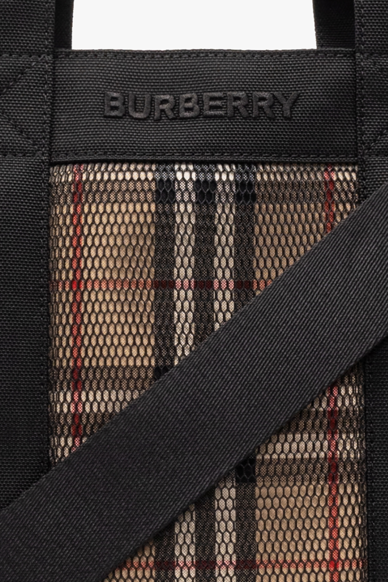 BURBERRY BURBERRY CHECKED MESH TOTE BAG
