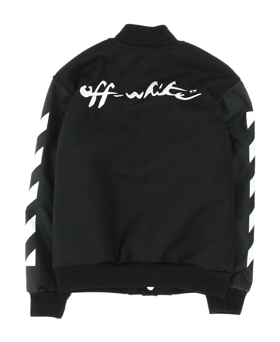 Off-white Ow Bomber Varsity Jacket In Black