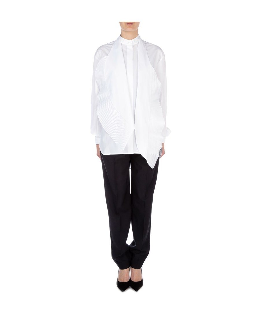 Givenchy Scarf-neck Poplin Blouse In White