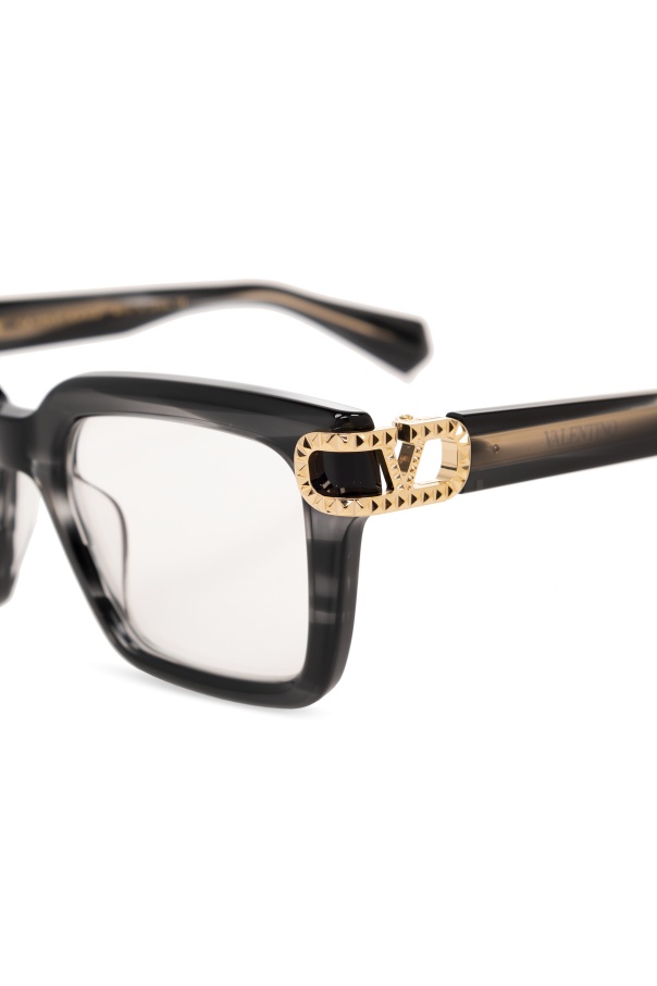 Valentino V-side - Black Swirl / Light Gold Glasses In White