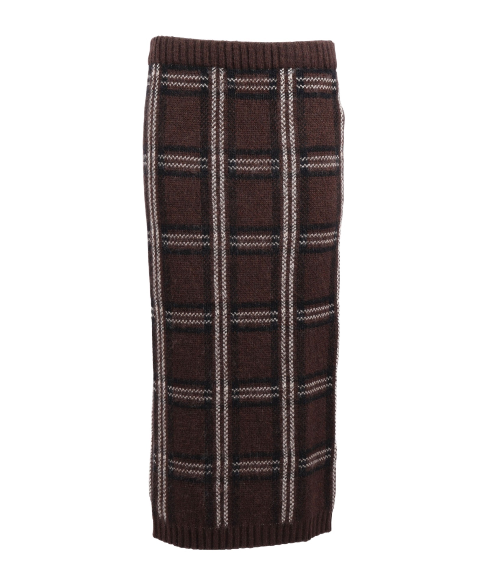 Ermanno Scervino Straight Silhouette Midi Skirt With Subtle Slit In Brown