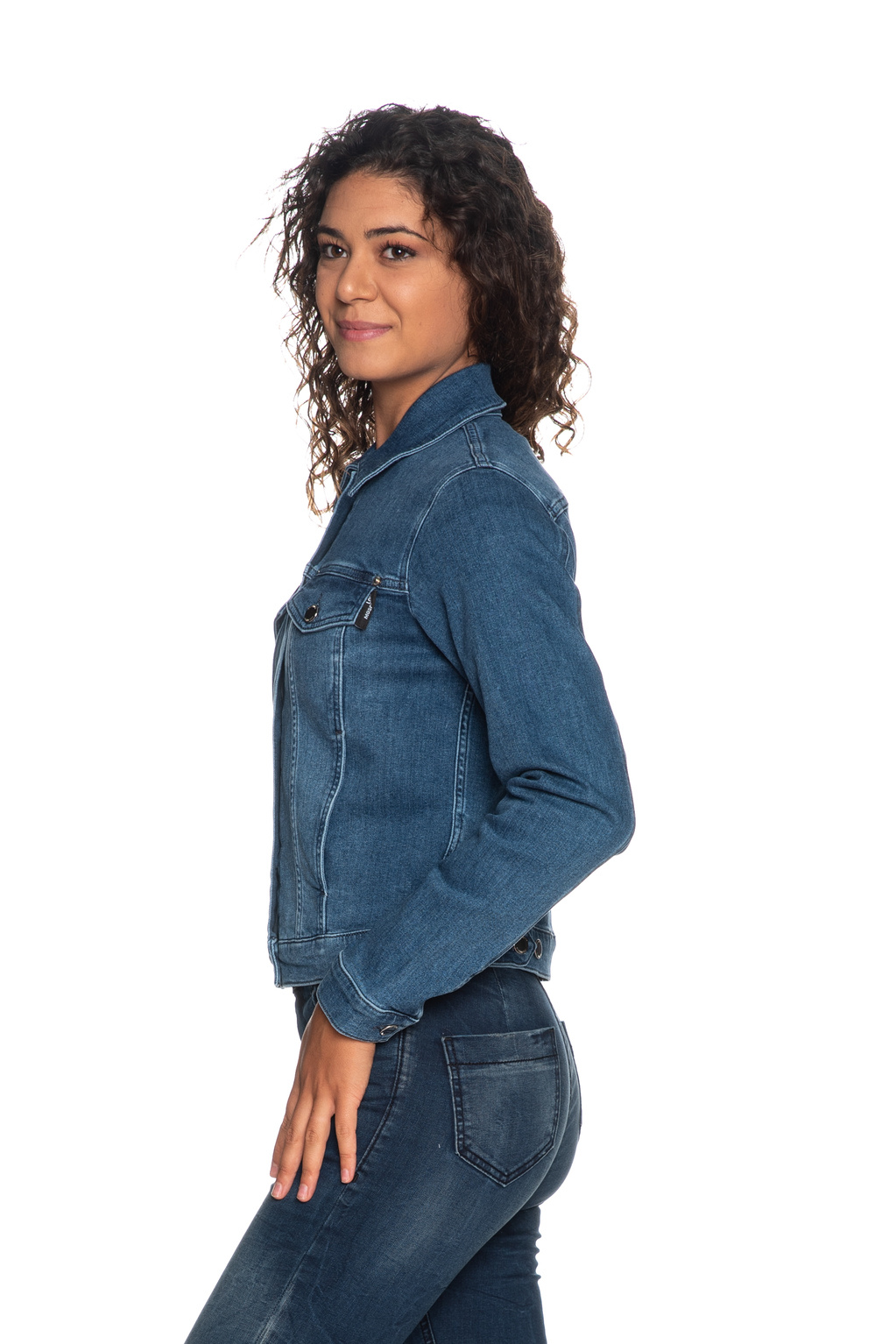 Moschino Logo Rear Printing Built-in Jacket In Blue