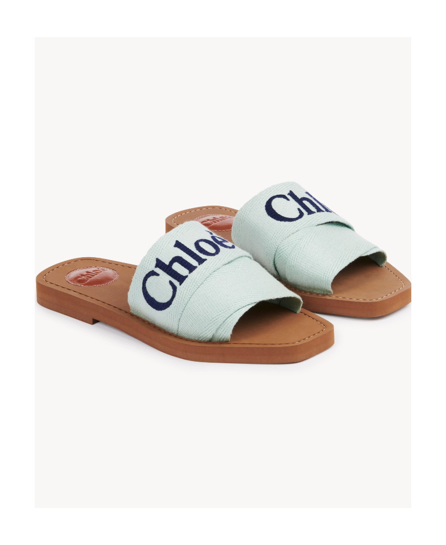 CHLOÉ WOODY LOGO-PRINT SANDALS