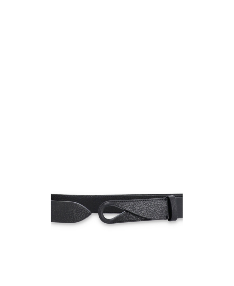 Orciani Hammer-pattern Leather Belt In Black