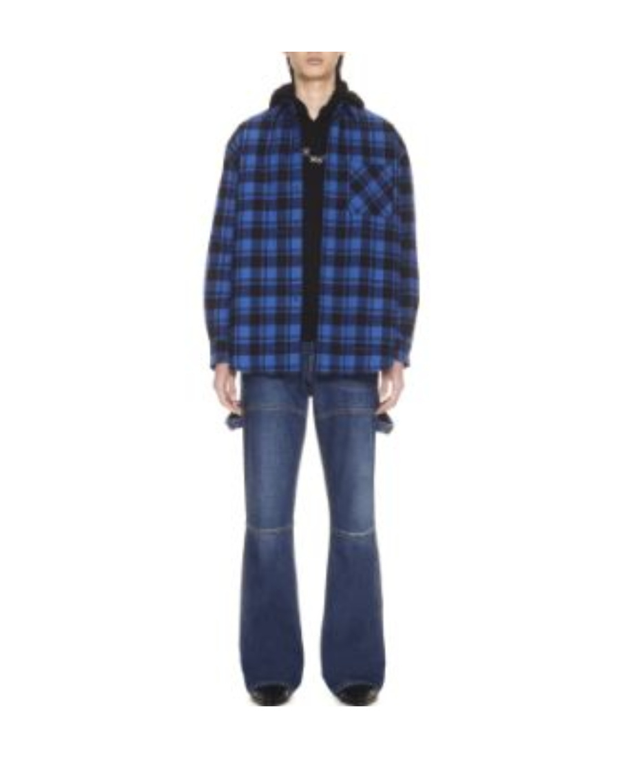 Shop Off-white Checked Flannel Shirt In Blue