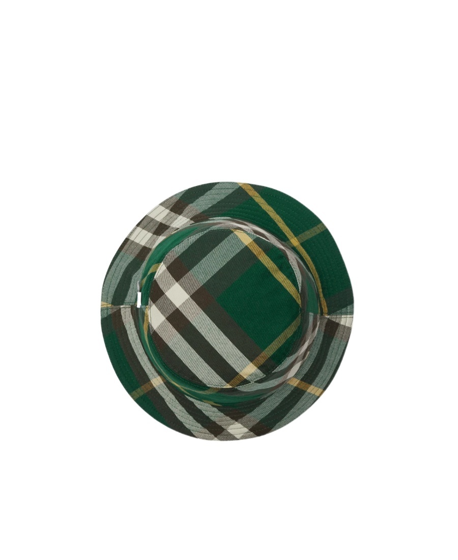 Burberry Check-pattern Reversible Bucket Hat In Green