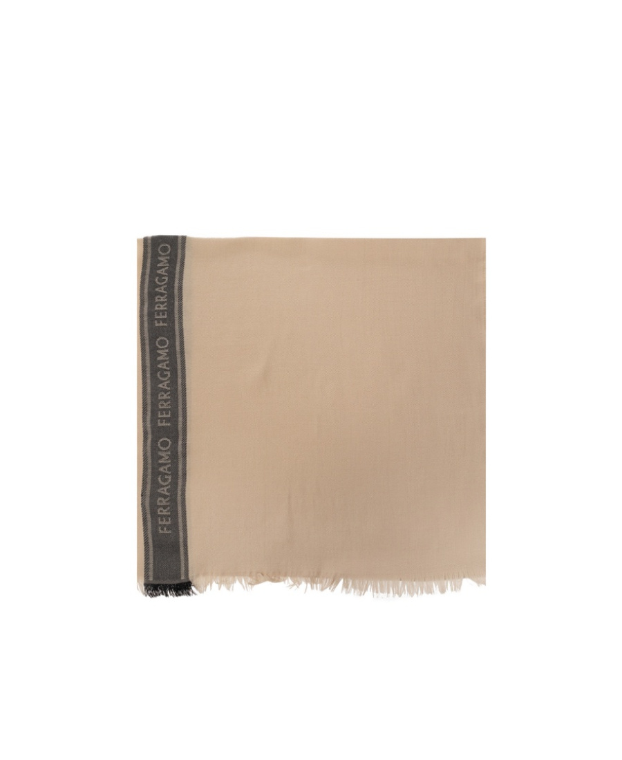 Ferragamo Salvatore Color Blocked Scarf In Nude