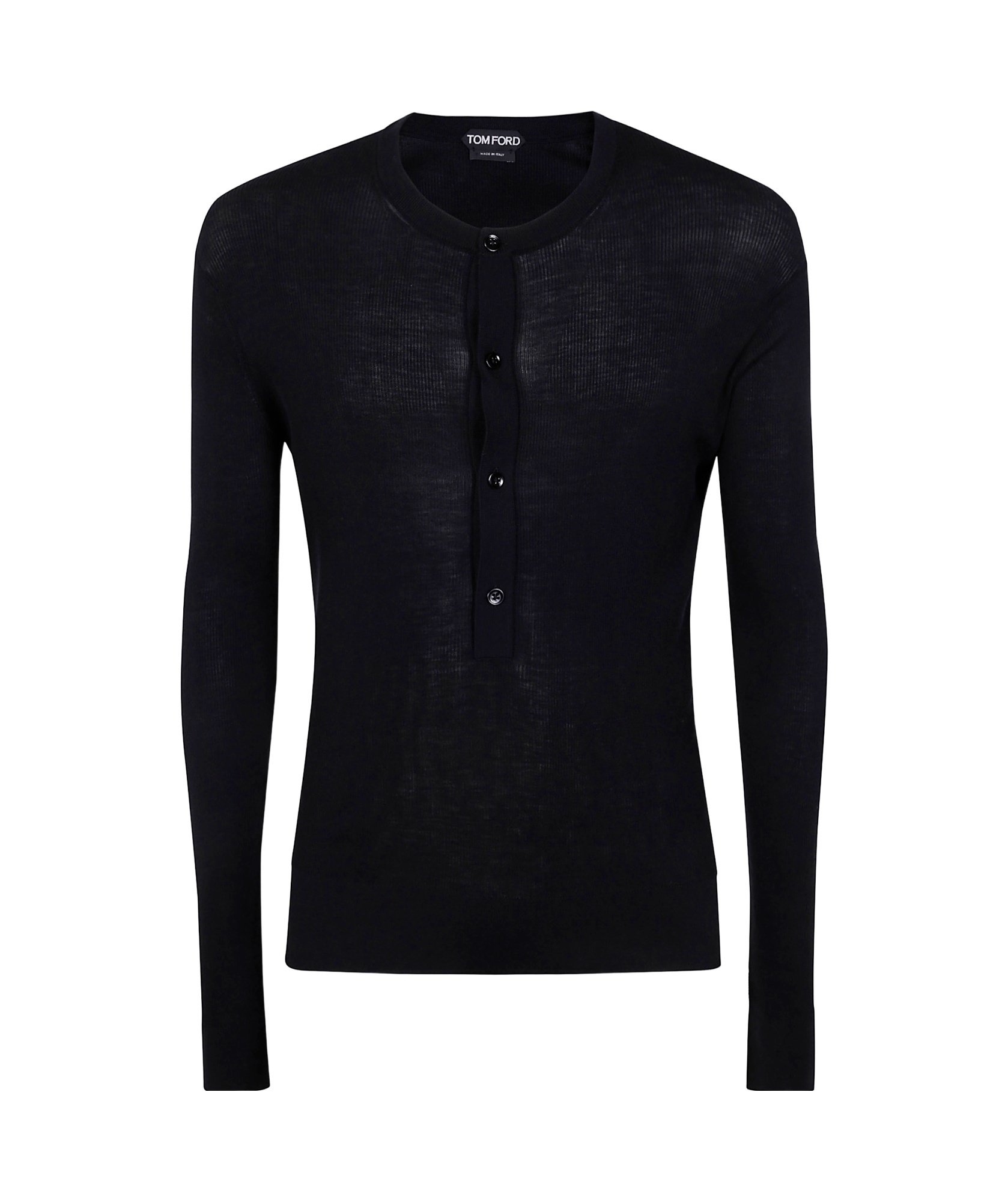 Tom Ford Short-button Fastening T-shirt In Black