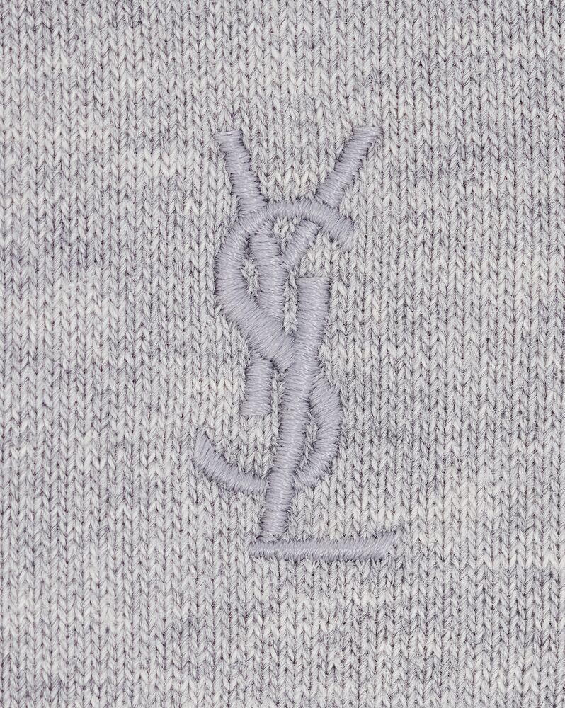 Saint Laurent Cassandre-embroidered Cotton Hoodie In Gray