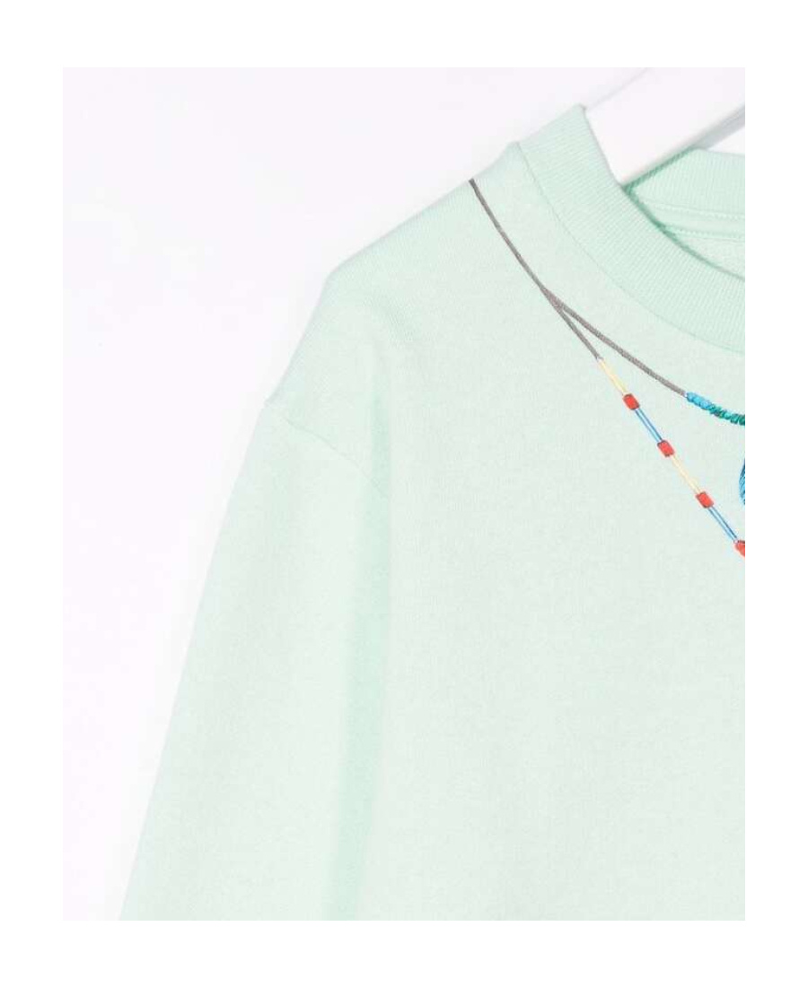 MARCELO BURLON COUNTY OF MILAN FEATHER NECKLACE-PRINT SWEATSHIRT