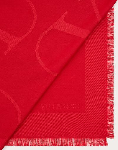 Valentino Vlogo Signature Scarf In Pink