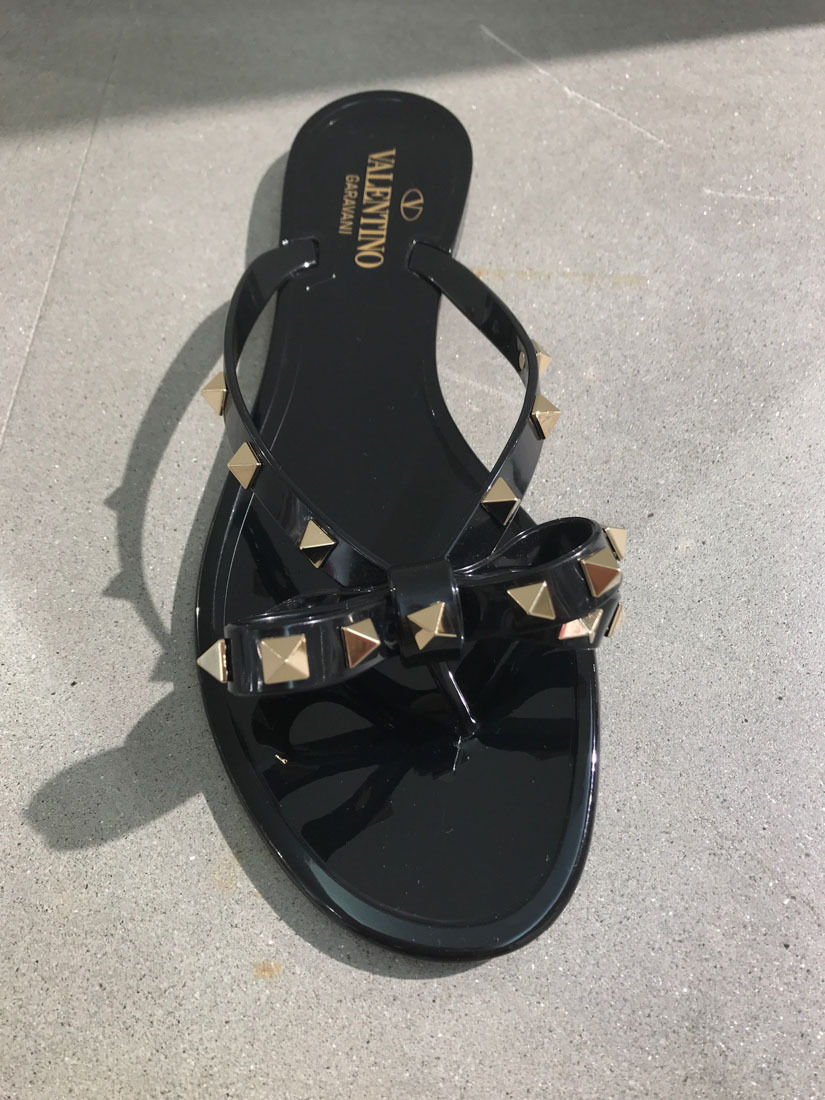 Valentino Heel Sandals With Bow Accent And Studded Embellishments In Black