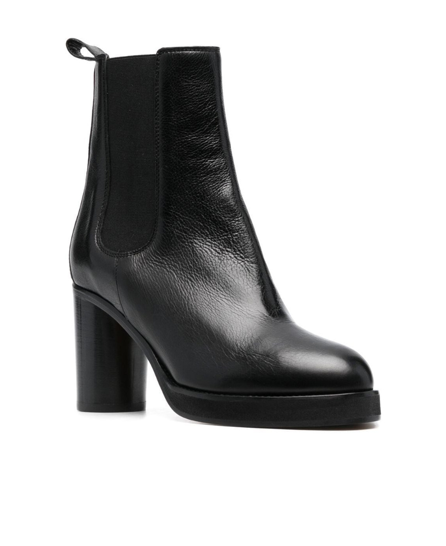 Isabel Marant Black Black Lalix Leather Ankle Boots In Black