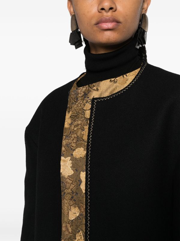 Dries Van Noten Long-sleeved Coat In Black
