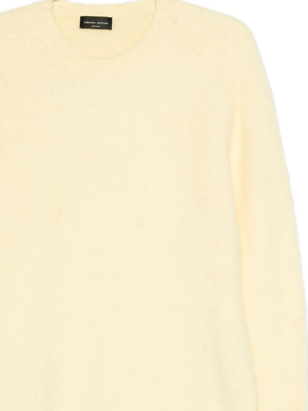 Roberto Collina Round Neck Knit Sweater With Long Sleeves In Yellow