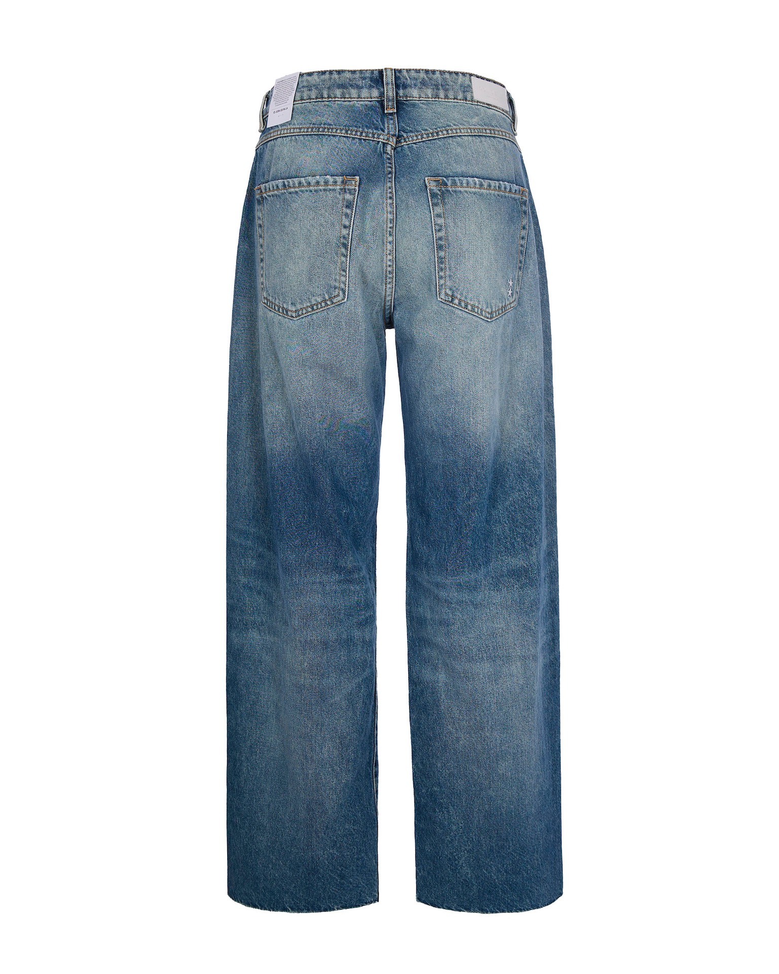 Icon Denim Bea Blue Jeans With Wide Leg And Logo Patch On The Rear In Denim Woman In Blue