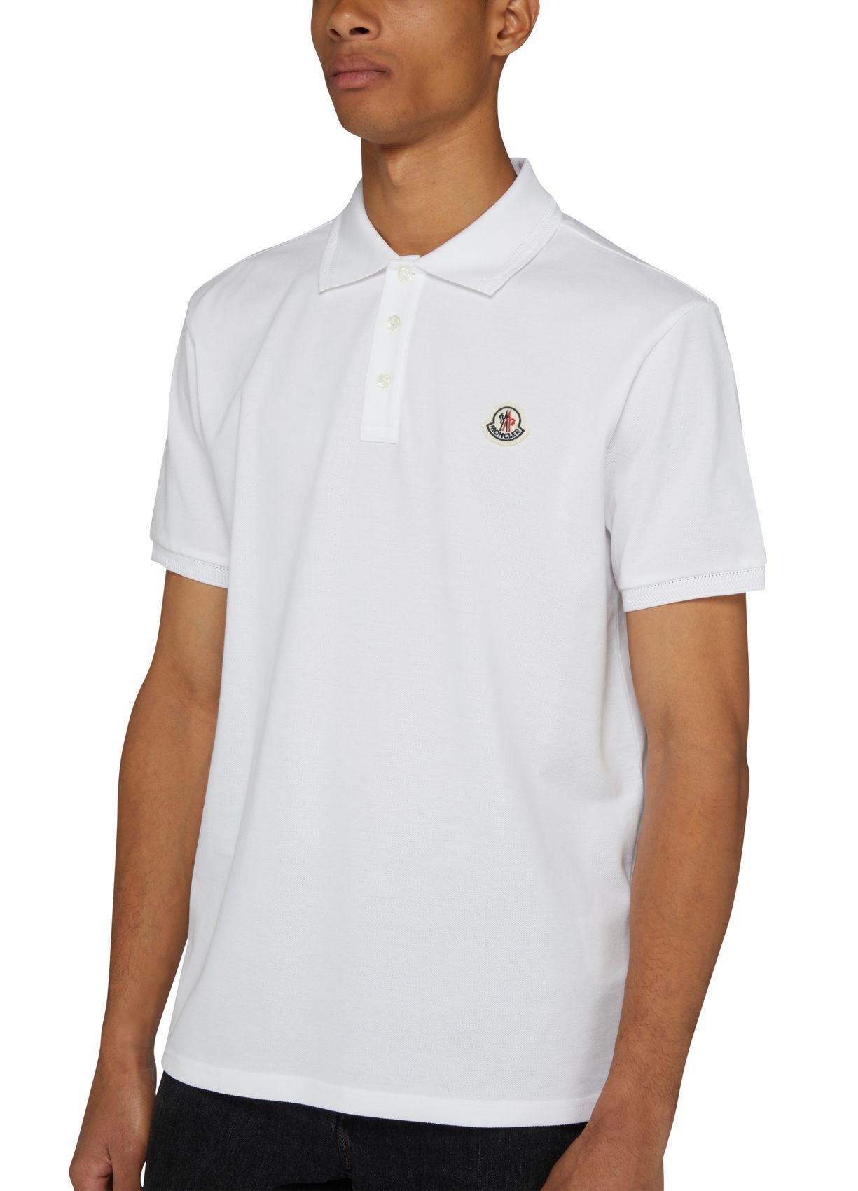 Shop Moncler Short-sleeved Polo Shirt In White
