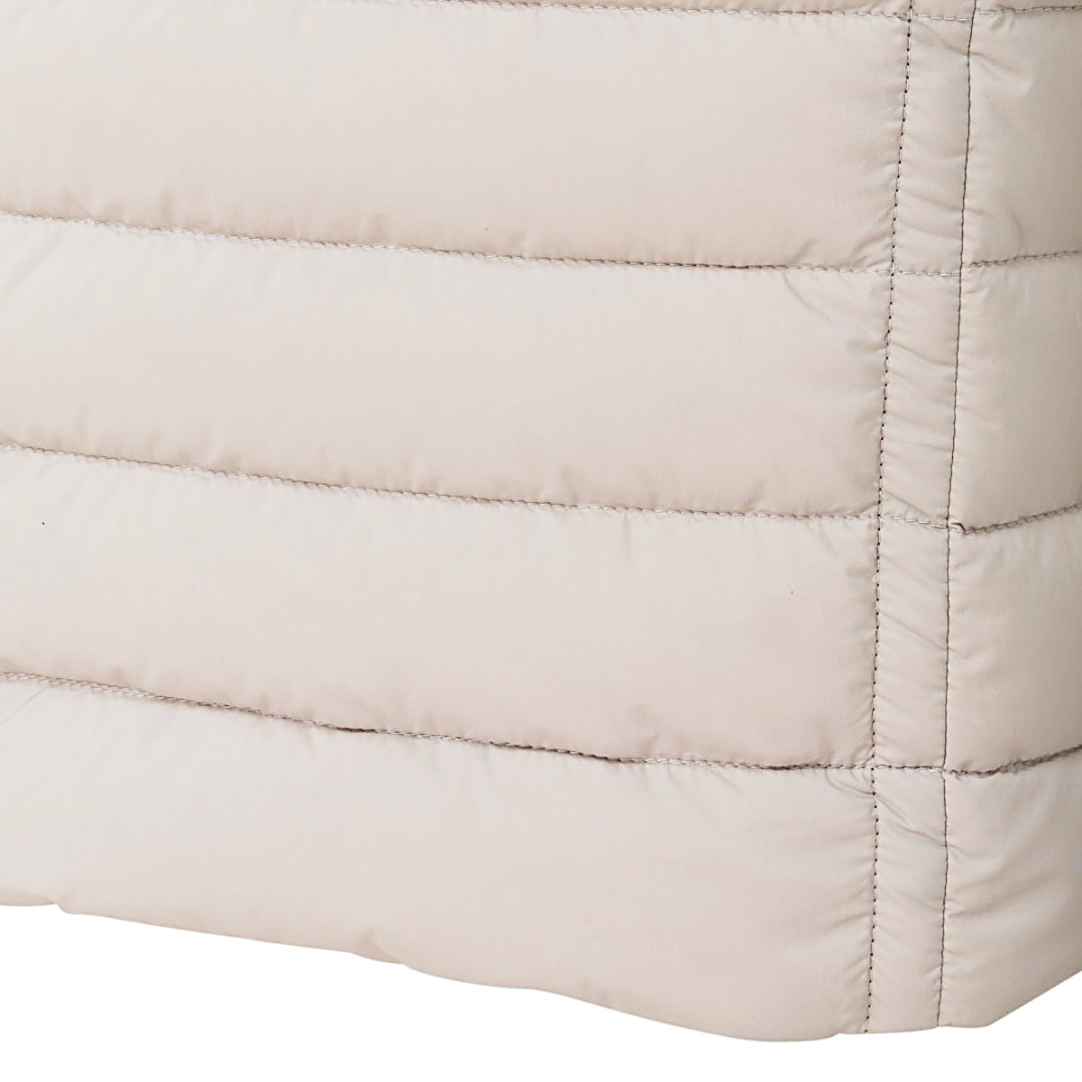Moorer Quilted High Collar Sleeveless Jacket With Pockets In White
