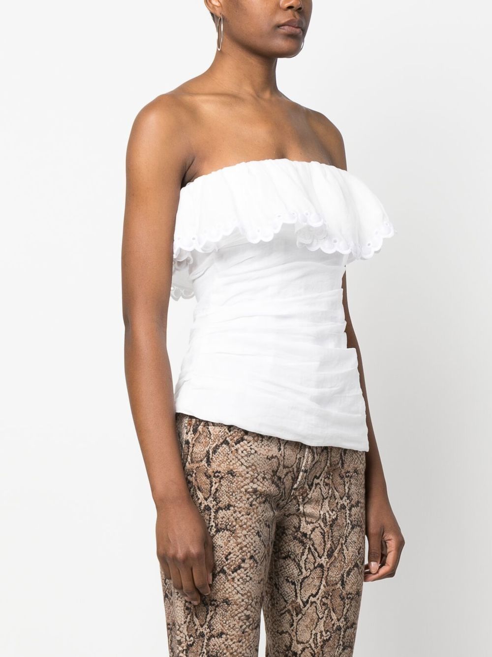 Isabel Marant Ruffle Detail Sleeveless Top In White