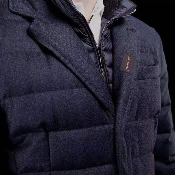 Moorer Padded And Quilted Jacket With Lined Collar In Black