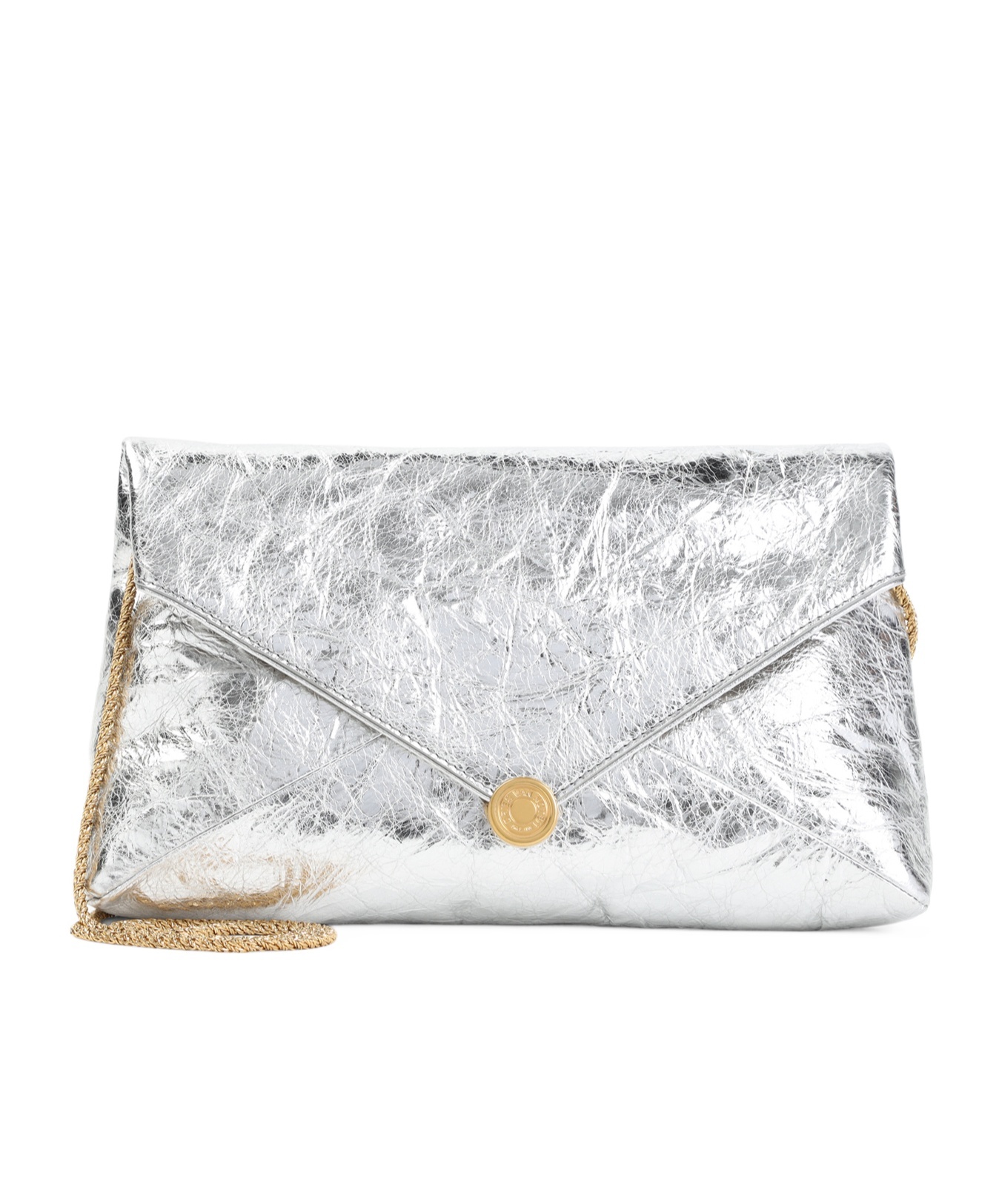 Shop Dries Van Noten Metallic Envelope Shoulder Bag In Silver
