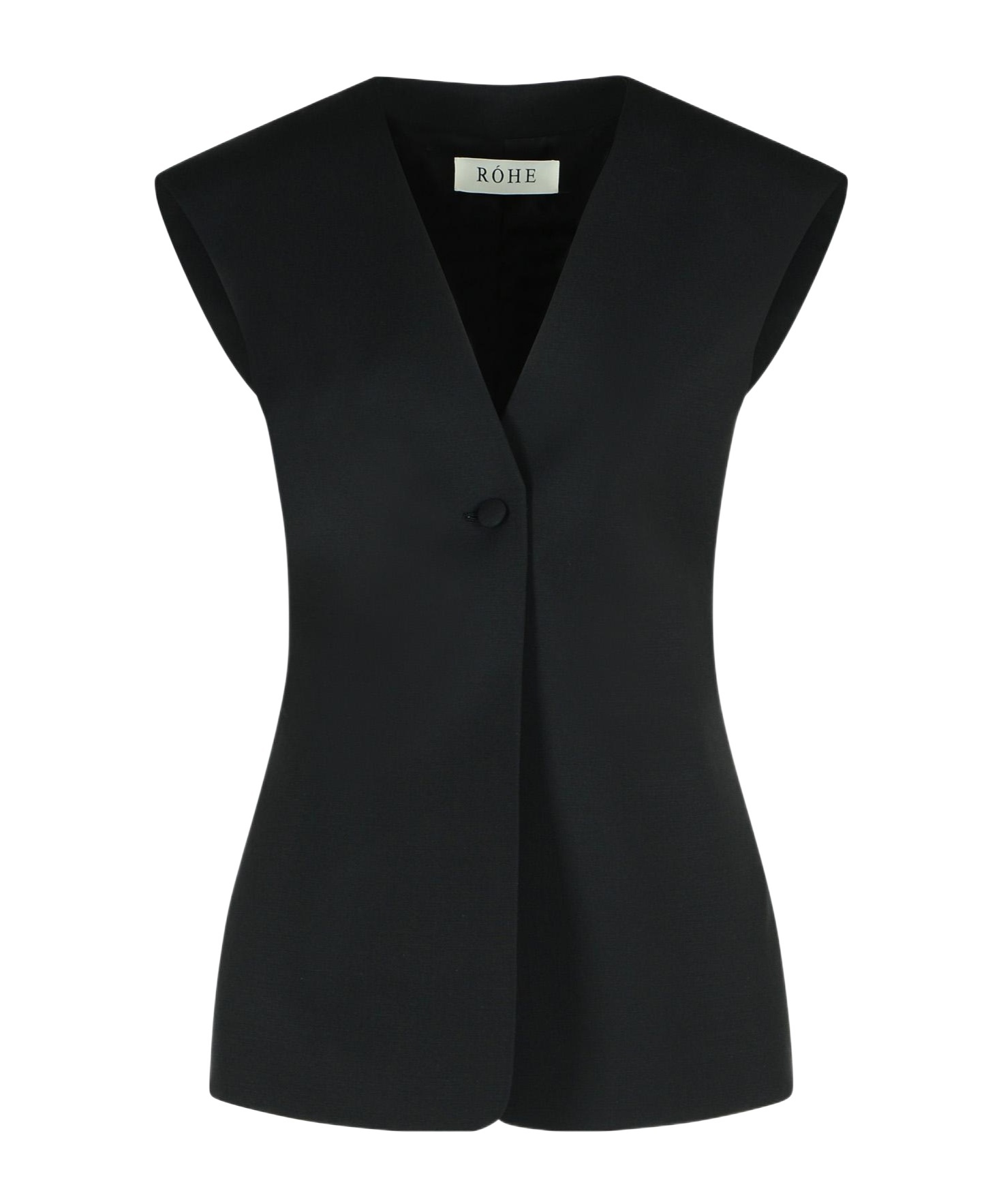 Rohe Sleeveless Blouse In Black Virgin Wool Blend In Black