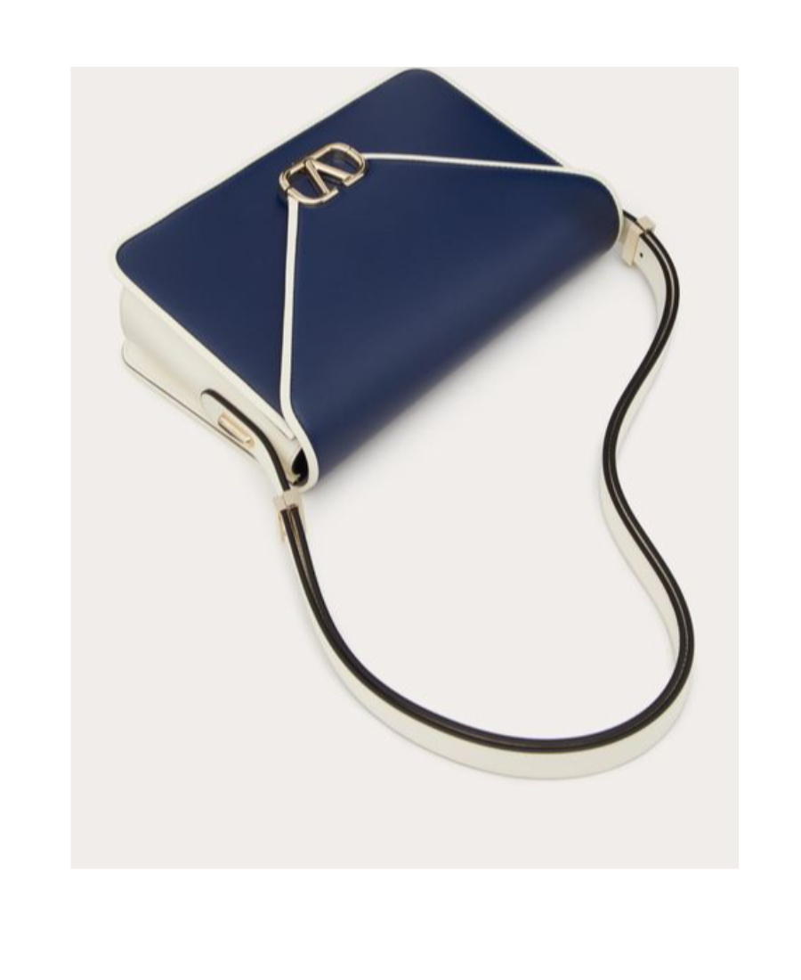 Valentino Vlogo Letter Two-tone Bag In Blue