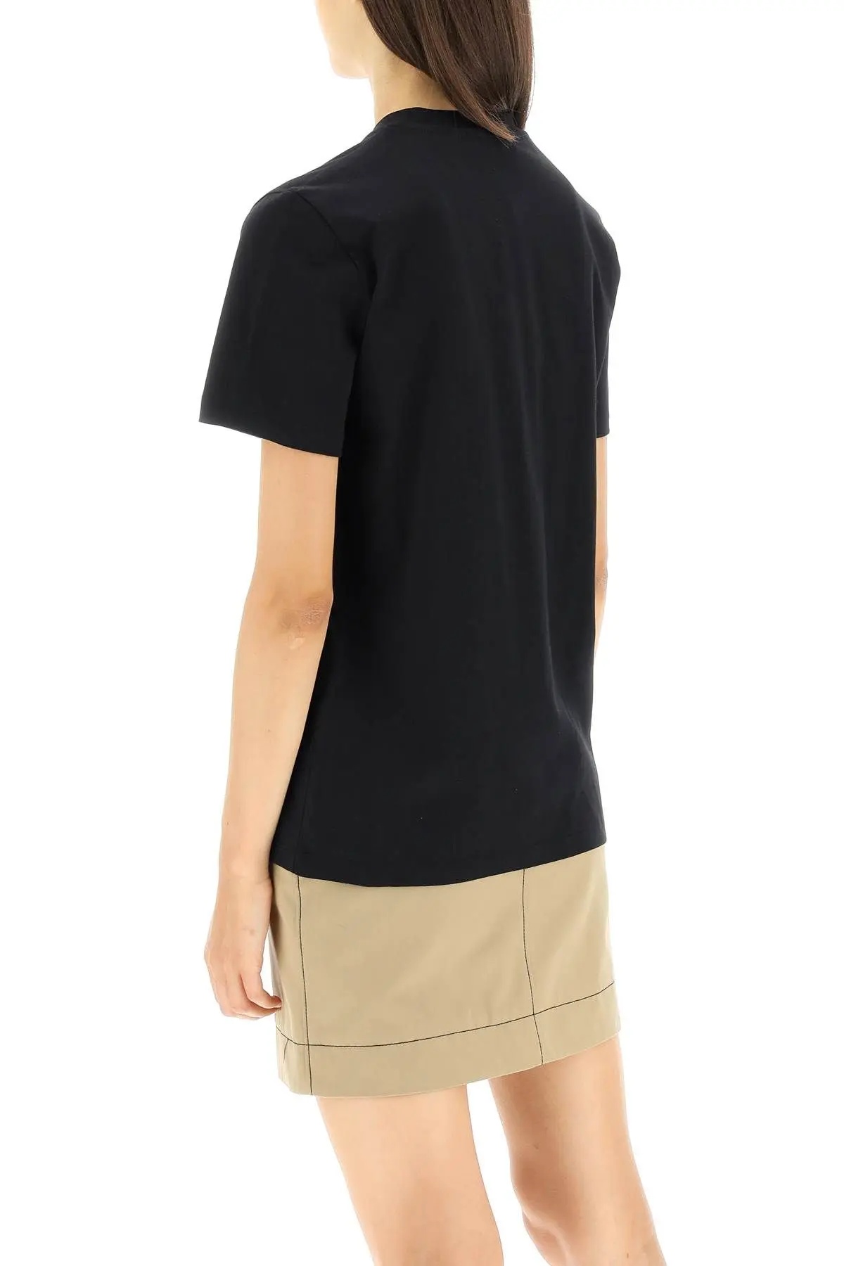 Msgm Black Printed T-shirt In Black