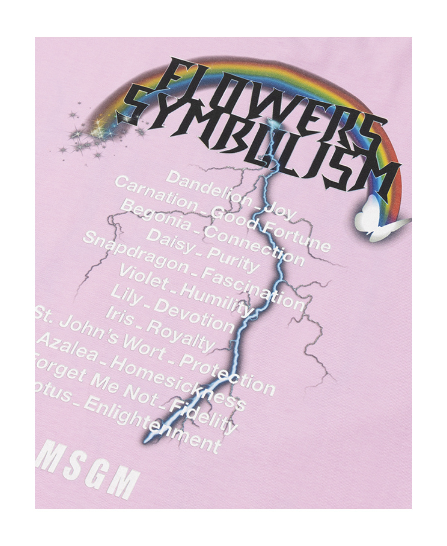 Msgm Printed Short-sleeved T-shirt In Pink