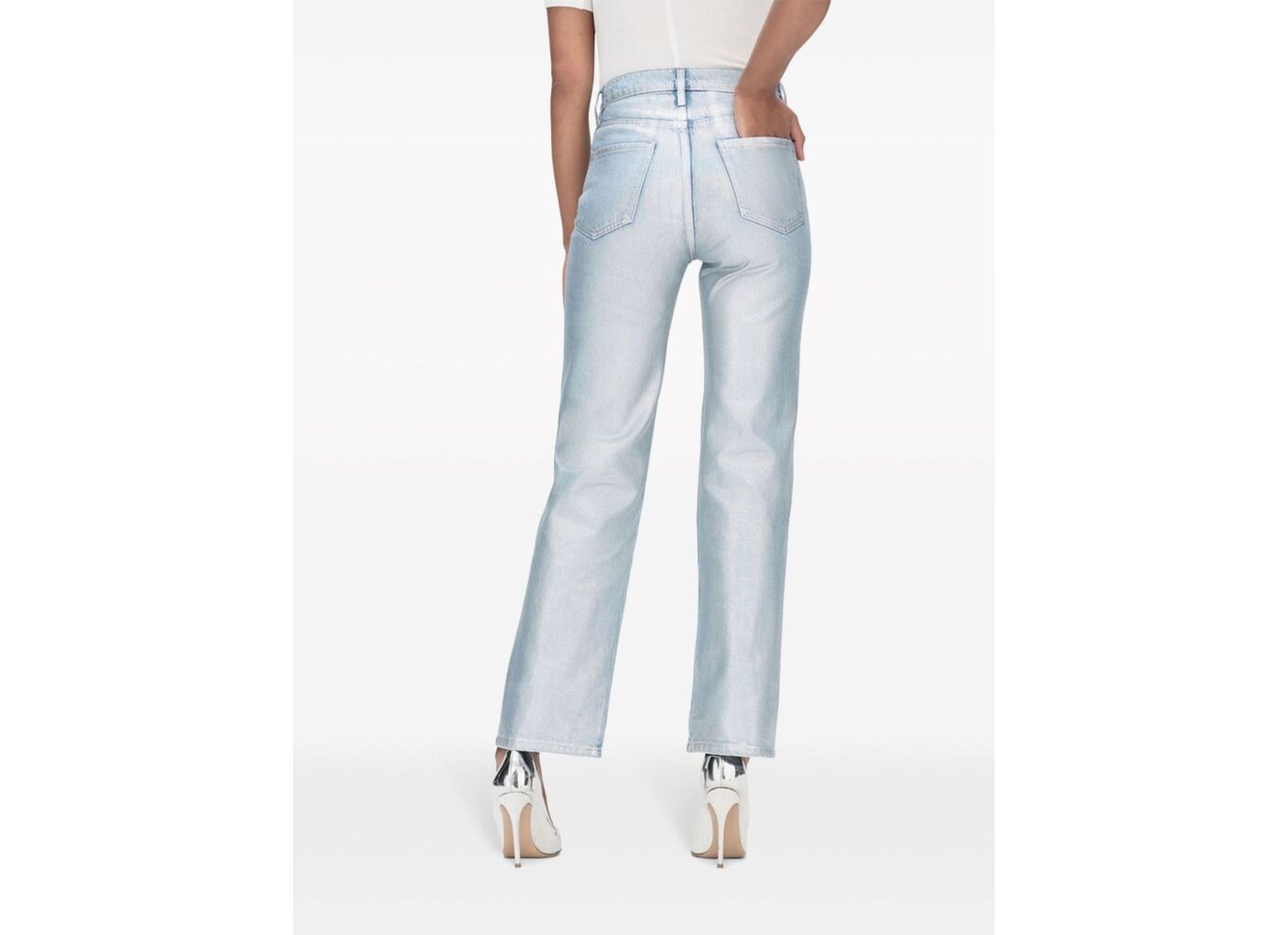 Frame Le Jane Crop High Rise Jeans In White