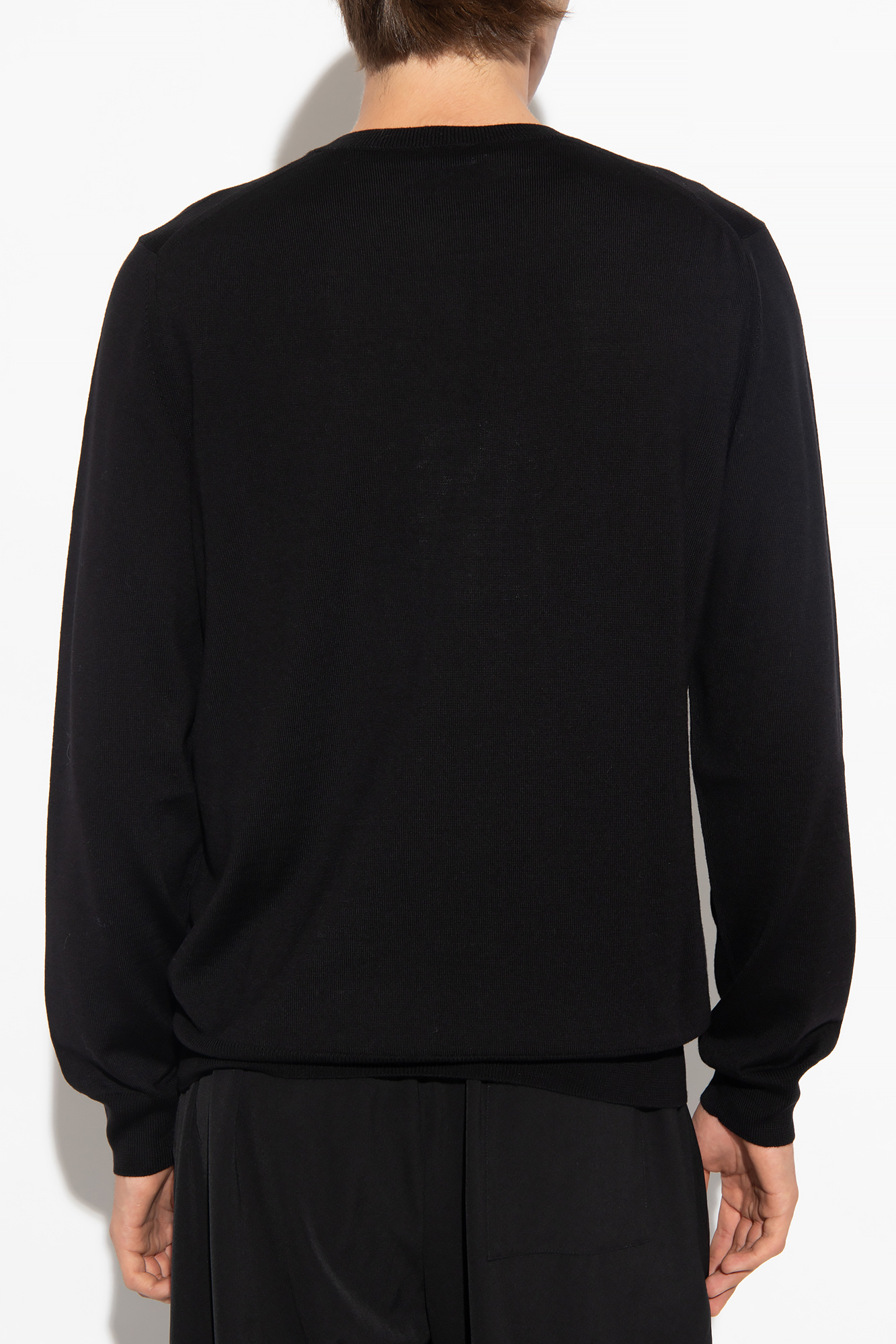 Alexander Mcqueen Embellished Crewneck Wool Sweater In Black