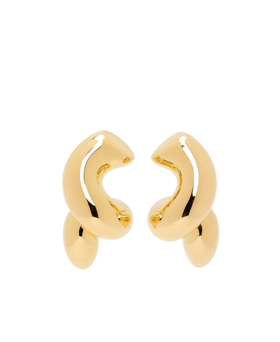 Bottega Veneta Gold Twist Earrings In Yellow