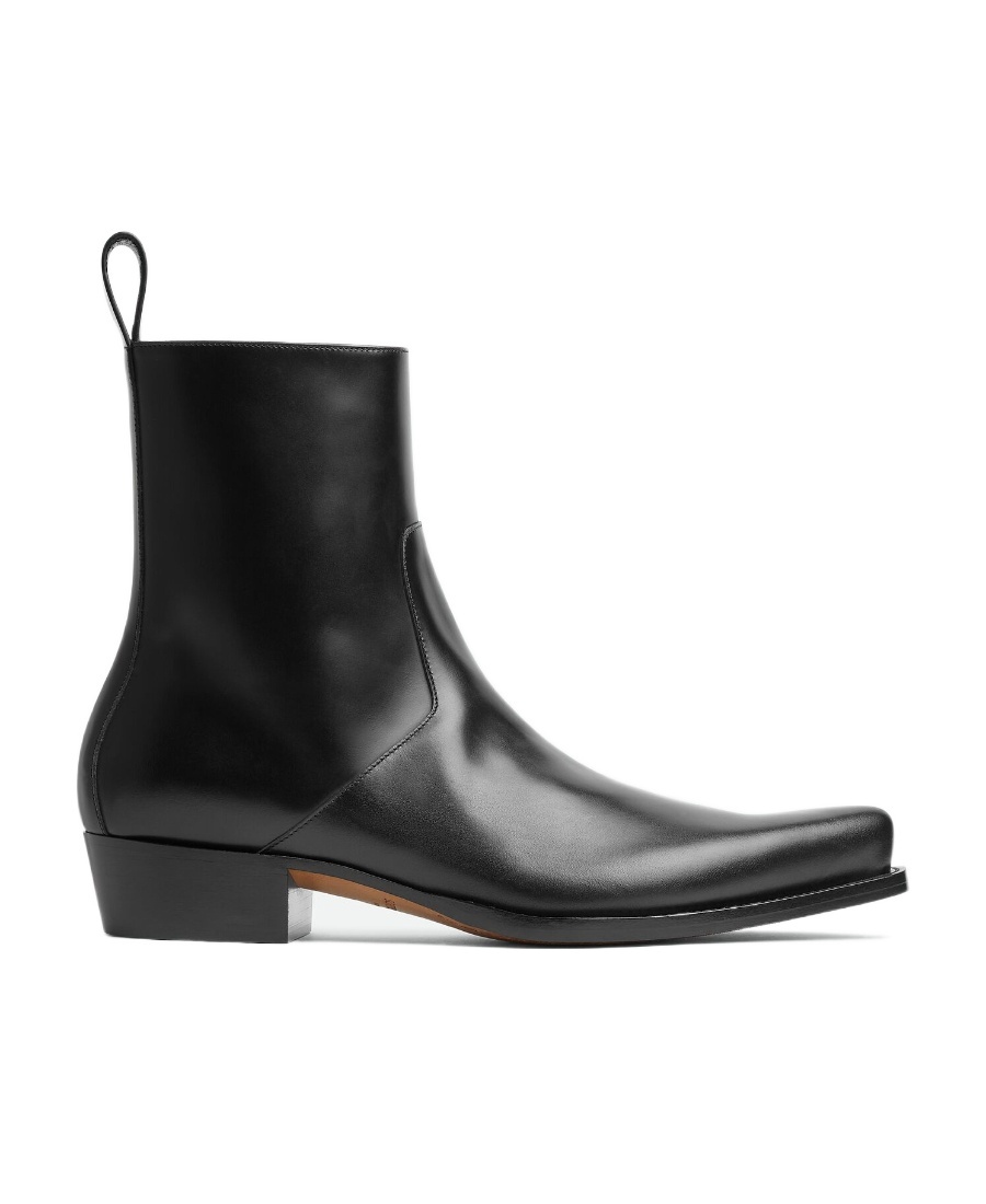 Bottega Veneta Pointed-toe Leather Boots In Black