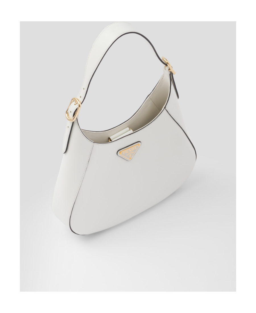 Prada City Calf Leather Hobo Bag In White