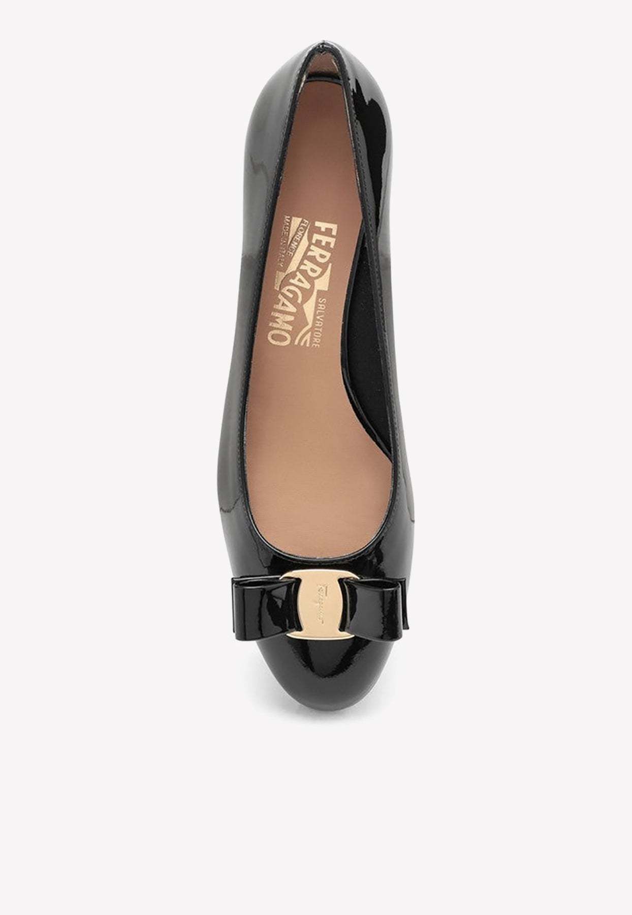 Ferragamo Bow Tie Ballet Shoes In Black