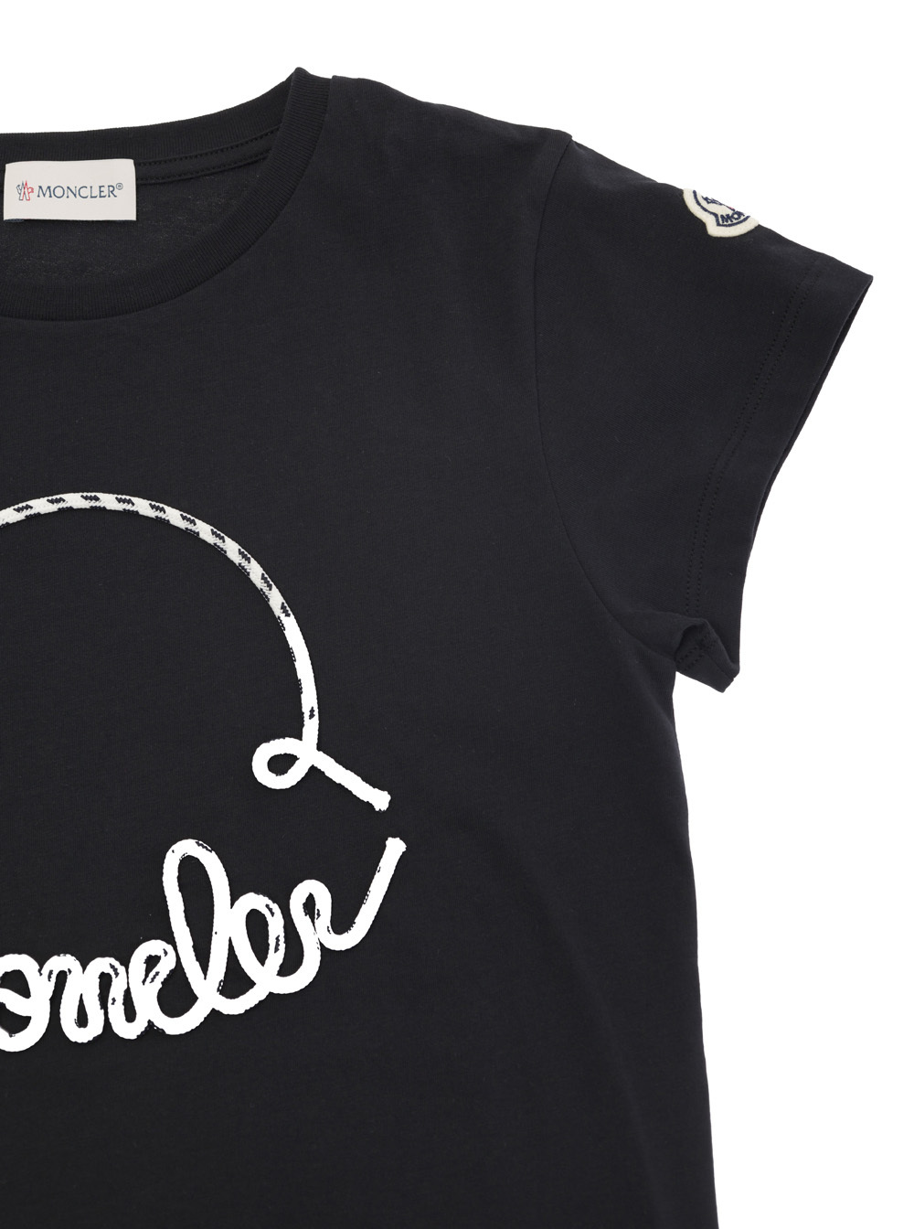 Moncler Rope Logo T-shirt Dress In Black
