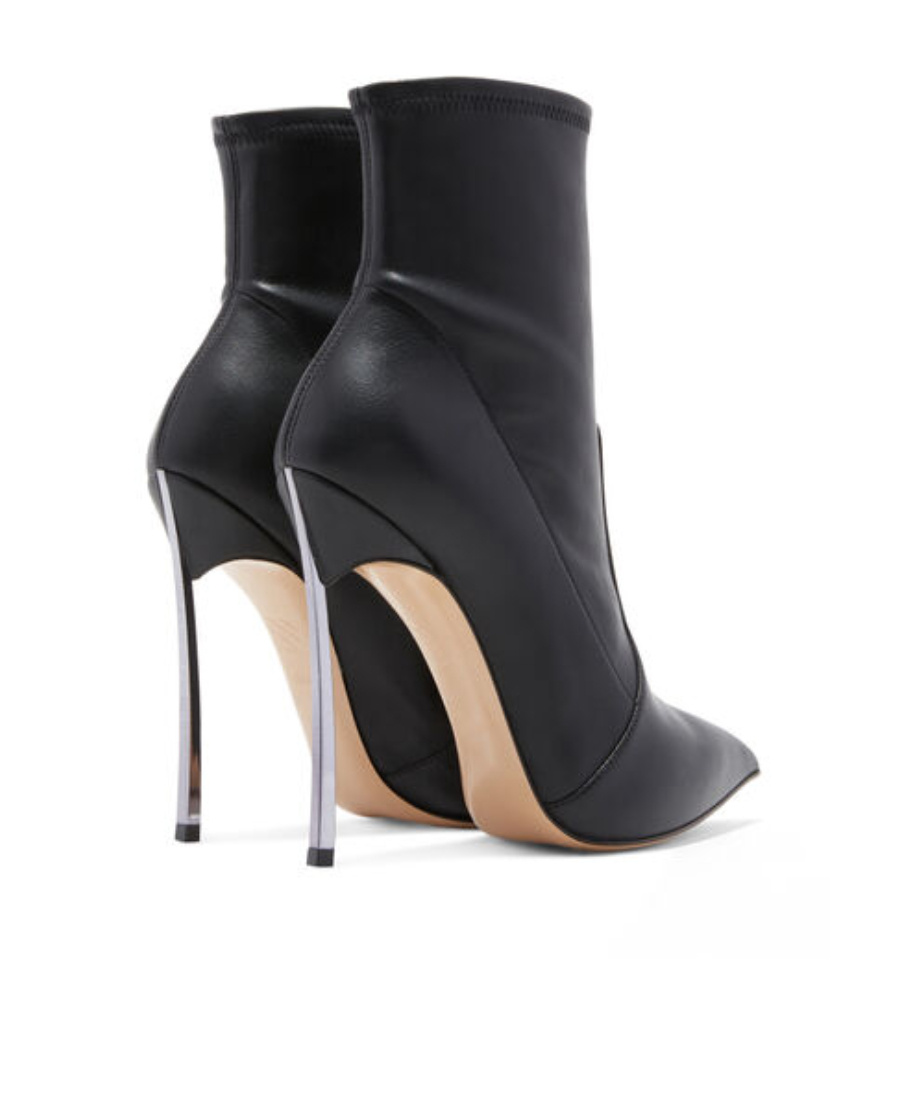 Casadei Blade 130mm Leather Boots In Black