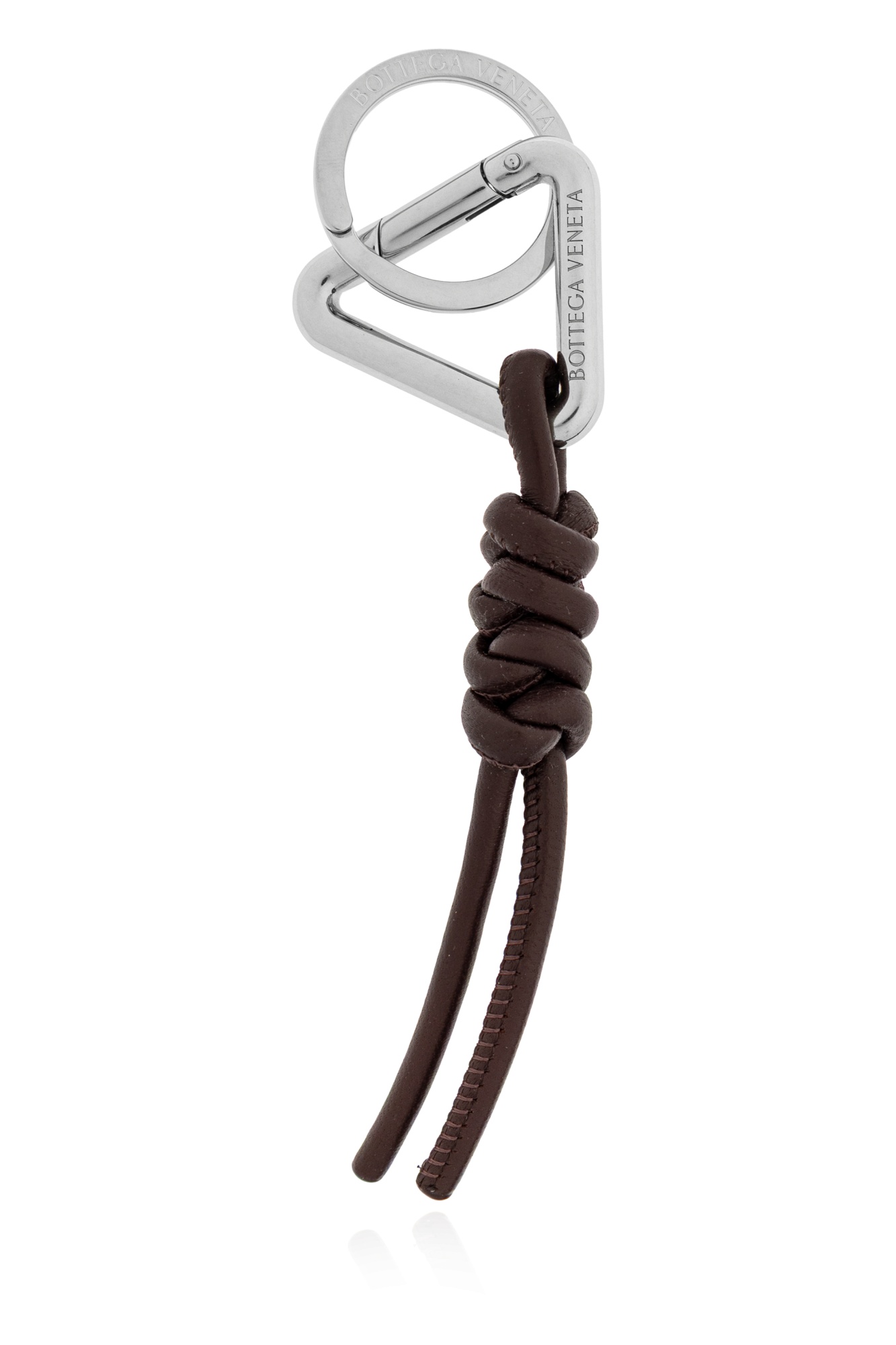 Bottega Veneta Triangle Key Ring In Brown