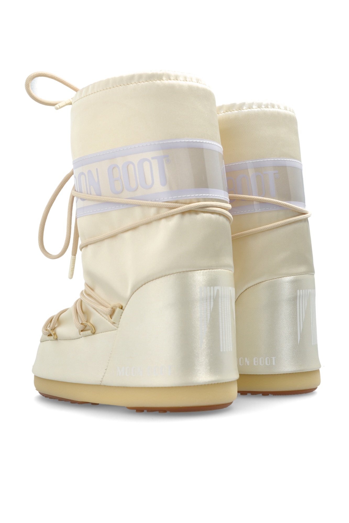 Moon Boot Icon Padded Lace-up Boots In White